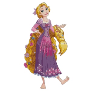 Tangled Rapunzel Cross Stitch Pattern