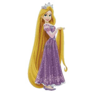 Tangled Rapunzel Cross Stitch Pattern