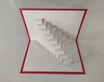 Twin Stairs Origamic Architecture Pop-Up Card: 3D Kirigami Art - Handmade