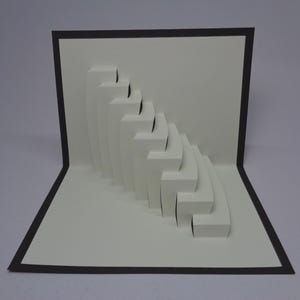 Twin Stairs Origamic Architecture Pop-Up Card – 3D Kirigami Paper Art – Handmade Gift
