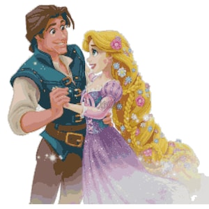 Tangled Rapunzel Cross Stitch Pattern