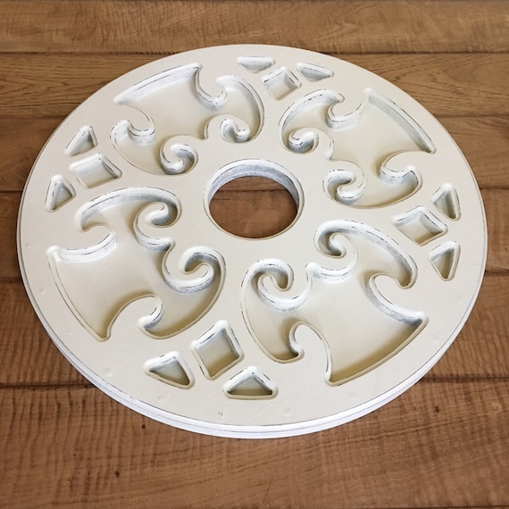 Rustic Ceiling Medallion Antique White Black And Unfinished