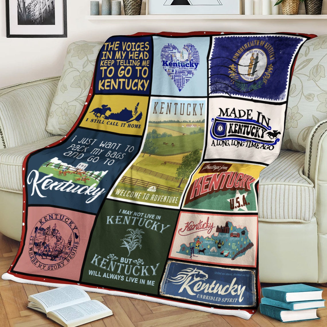 Kentucky Blanket Made In Kentucky Kentucky Derby Gift Etsy