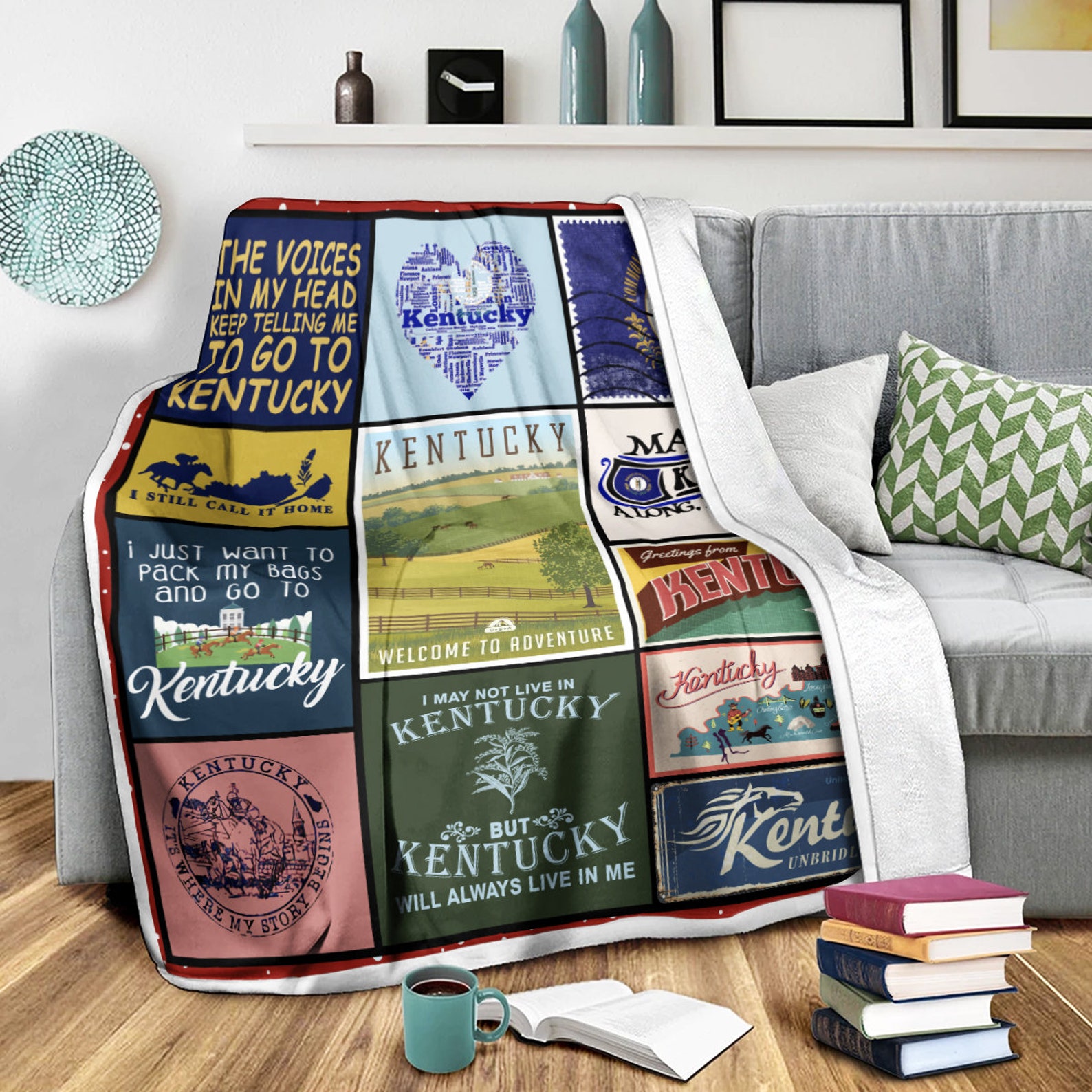 Kentucky Blanket Made In Kentucky Kentucky Derby Gift Etsy