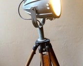 Industrial Floor lamp 1940s Lamp With Tripod Unique Retro Lamp Vintage Industrial Design