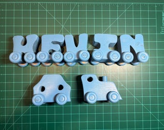 Tren de madera vintage para bebé niño de los años 80, KEVIN, hecho a mano por el abuelo.