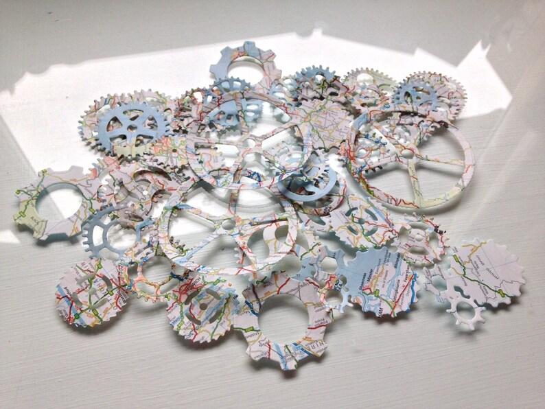 Steampunk Paper Gears /Chronology Cogs / Gears confetti / Etsy