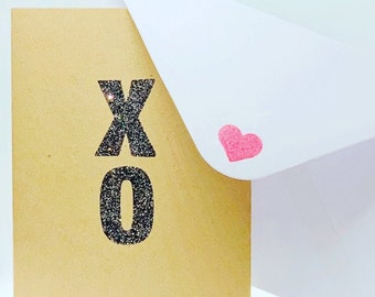 XO On Brown Card