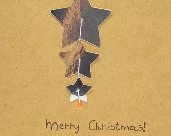 Christmas Stars on Brown Card