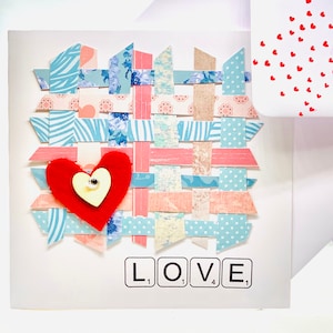 Hearts And Weave On White Card