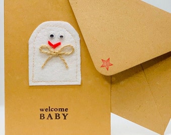 Welcome Baby on Brown Card