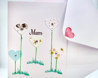 Mother's Day Heart Plants On White Card