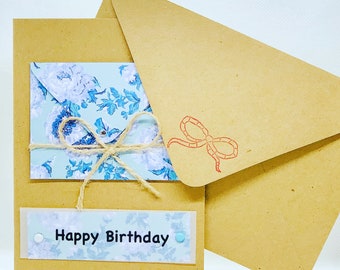 Alles Gute zum Geburtstag Mini Umschlag auf braune Karte
