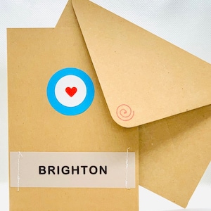 Brighton Mod With Heart On Brown Card