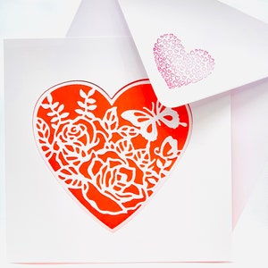 Big Heart on White Card