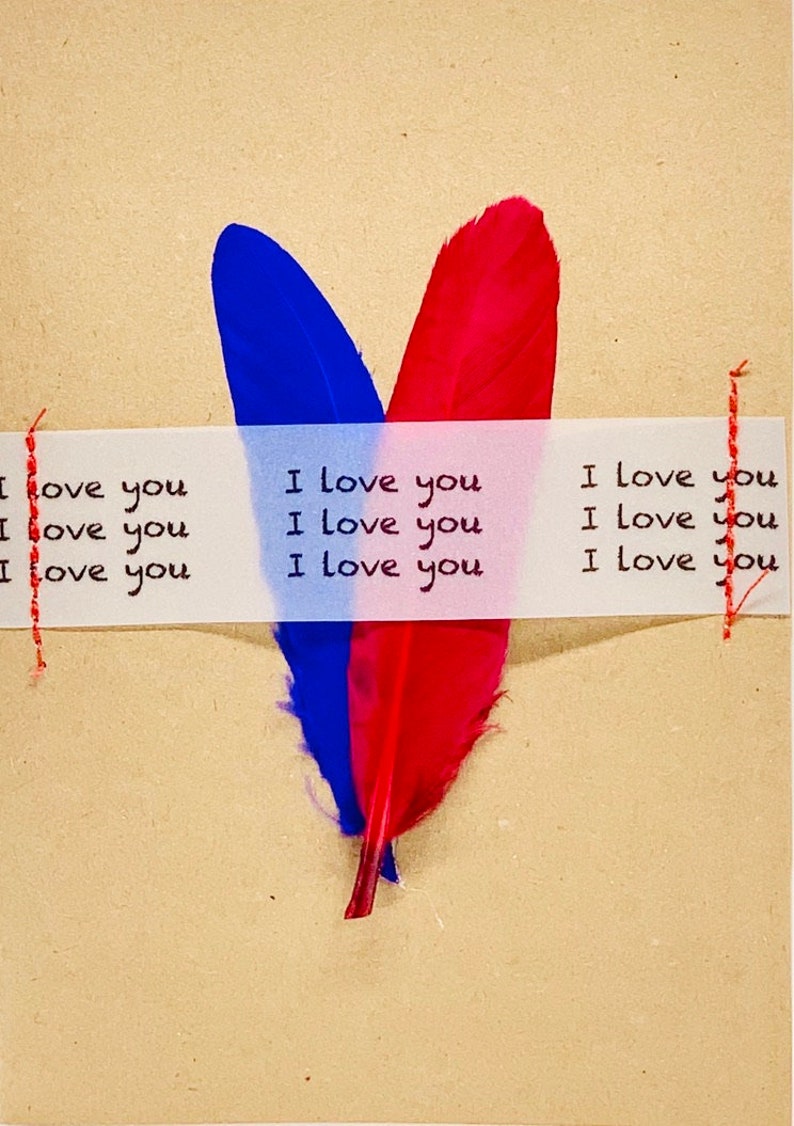 Feathers On Brown Card