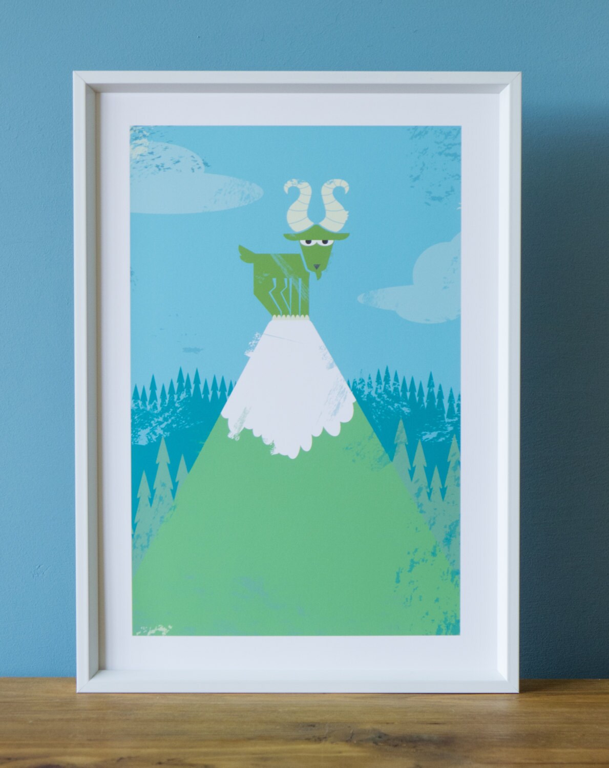 Mountain Goat Wall Art Print for Children's Room Etsy