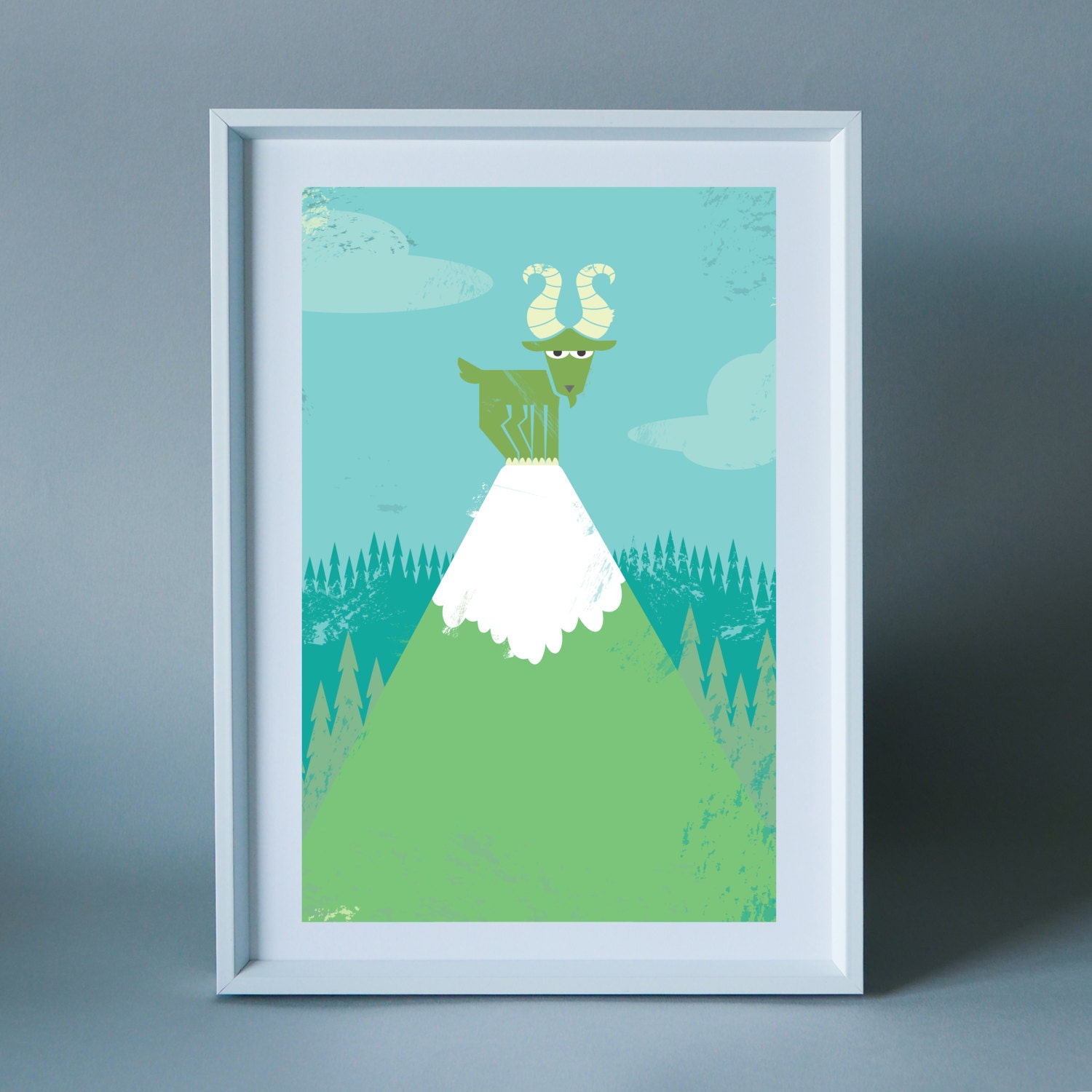 Mountain Goat Wall Art Print for Children's Room Etsy