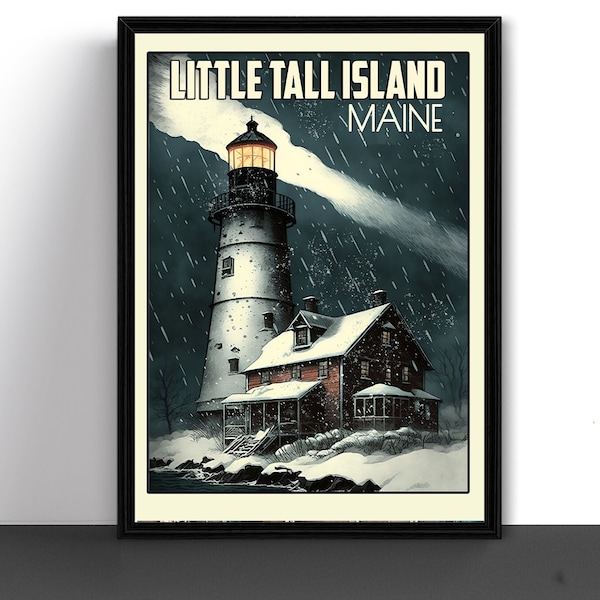 Little Tall Island Maine Travel Poster Art Print Stephen King Storm of the Century