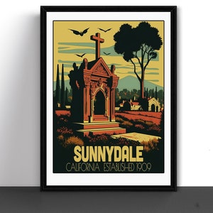 Sunnydale California Established 1909 Travel Poster Art Print