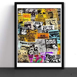 Punk Rock Flyer Collage Eighties 80's Art Print Poster