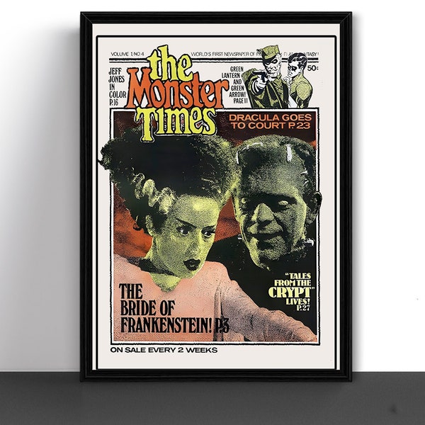 The Monster Times Magazine Bride of Frankenstein Art Print Poster