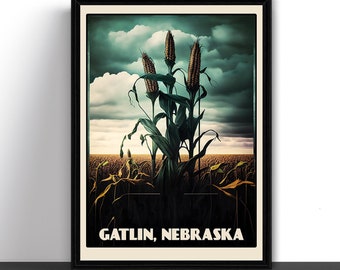 Gatlin Nebraska Travel Poster Art Print Stephen King Children Of The Corn