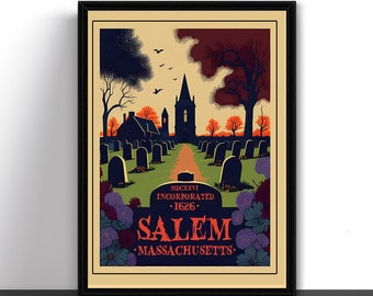 Salem Massachusetts Travel Poster Art Print