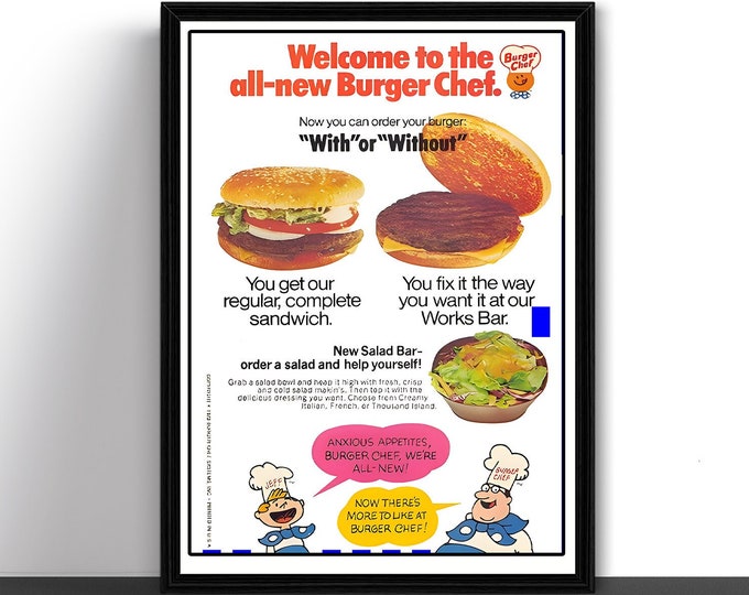 Burger Chef Retro Advertentie Art Print Poster