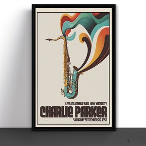 Charlie Parker Concert Promo Poster Live New York City 1953 USA A2 Size.  Fantastic Brand New Commemorative Edition in A2 Size - Etsy Canada