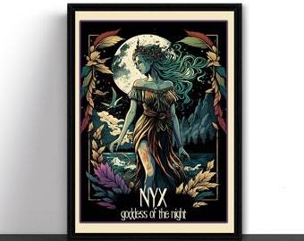 Nyx Goddess of the Night Fine Art Print Poster Greek Mythology
