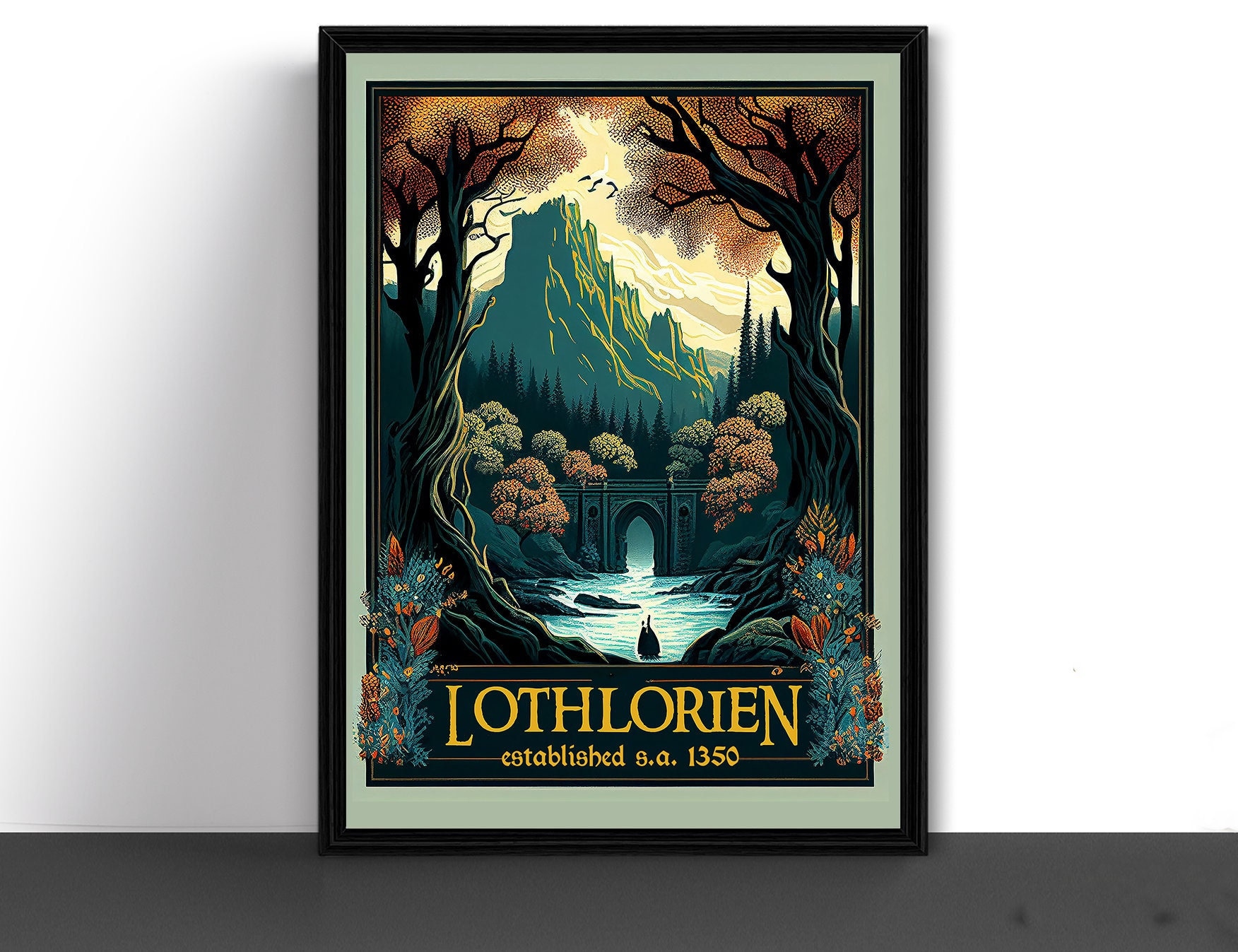 Lothlorien Elven forest - Lord of the Rings handmade oil painting