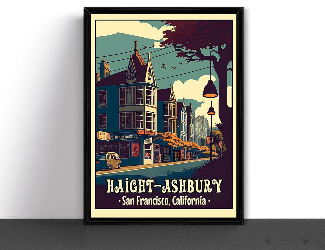 Haight-ashbury San Francisco California Travel Poster Art Print - Etsy