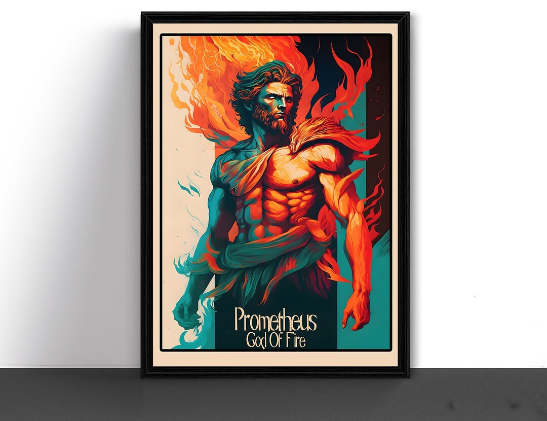 Prometheus Greek God of Fire Fine Art Print Poster Greek Mythology - Etsy