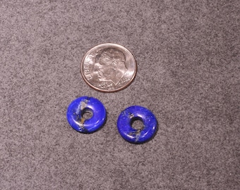 Small Lapis Donut, 12mm Round Matched Pair