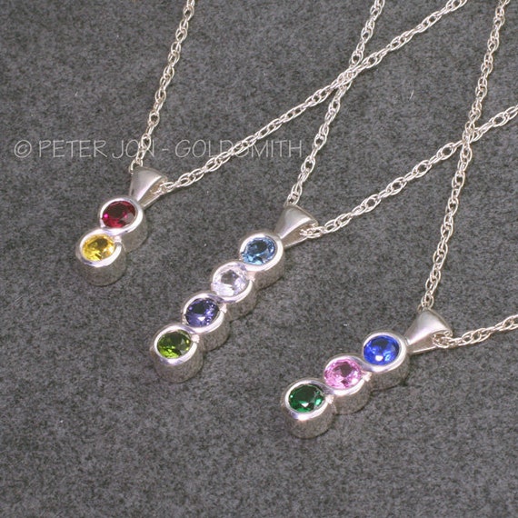 two birthstone necklace for mom