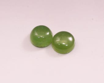 Jade nefrita de 5 mm, Columbia Británica, dos piedras, par combinado de 5 mm, verde magnífico, corte perfecto