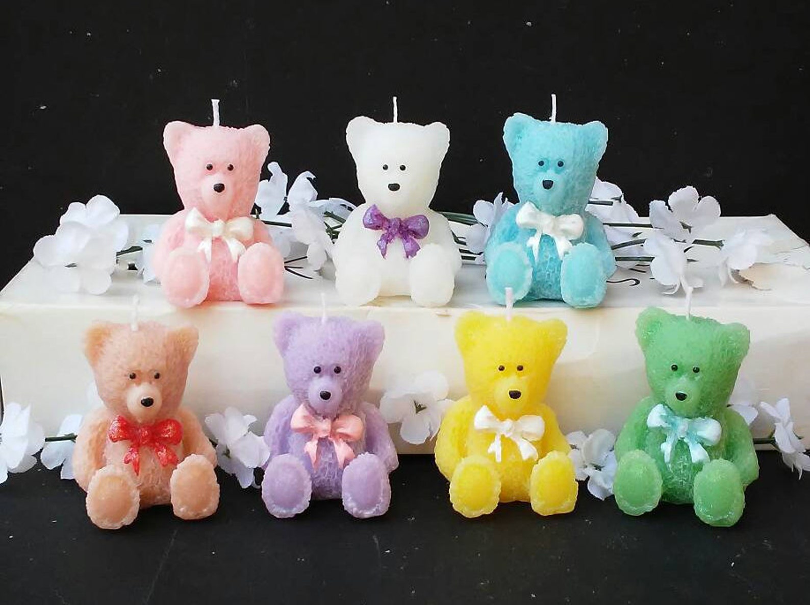 Set of Seven / Scented Bear Candles Etsy