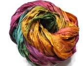 10YD FALL LEAVES Sari Silk Ribbon Bundle Journal Sari Silk Ribbon Bundles,Sari Tassels,Sari Wall Decor,Sari Dream Catcher Streamers