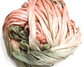 10YD PEACH TREE Sari Silk Ribbon Bundle Journal Sari Silk Ribbon Bundles,Sari Tassels,Sari Wall Decor,Sari Dream Catcher Streamers