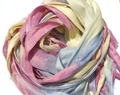 10YD COUNTRY APPLE Sari Silk Ribbon Bundle Journal Sari Silk Ribbon Bundles,Sari Tassels,Sari Wall Decor,Sari Dream Catcher Streamer