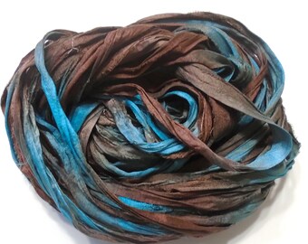 Schmuckherstellung Trim Hellrosa 100g recyceltes Sari-Seidenband-Garn