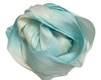 10YD SOFT WAVES Hand Dyed Sari Silk Ribbon by Color Burst Silk