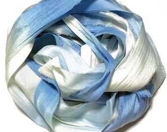 10YD ALPINE OMBRE Hand Dyed Sari Silk Ribbon by Color Burst Silk