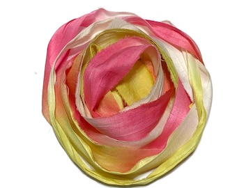 10YD SPRING BLOOMS Hand Dyed Sari Silk Ribbon by Color Burst Silk