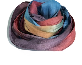 10YD CARNIVAL Hand Dyed Sari Silk Ribbon by Color Burst Silk