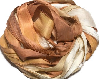 10YD AZTEC Hand Dyed Sari Silk Ribbon by Color Burst Silk
