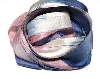 10YD ABSTRACT Hand Dyed Sari Silk Ribbon by Color Burst Silk