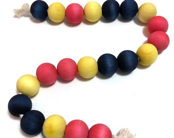 21pc PLAYDOH 20mm Round Shaped/Large Hole/Wooden Beads/Hand Dyed/DIY Jewelry Beads/Macrame/Garland/Bracelet Bead