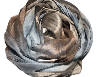 10YD DUSK Hand Dyed Sari Silk Ribbon by Color Burst Silk